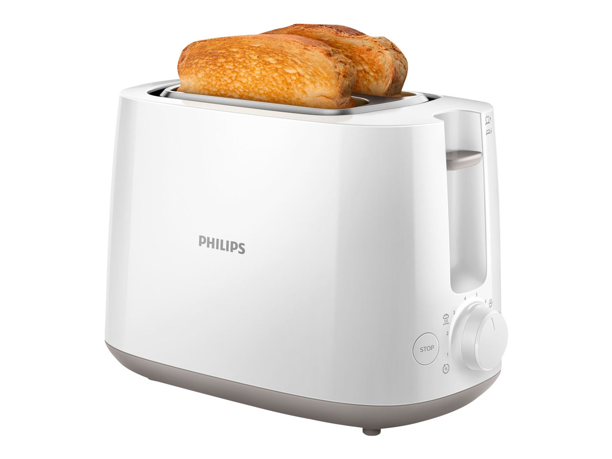 Philips Daily Collection HD2581 - Brødrister - 2 skive - 2 Holdere - hvid