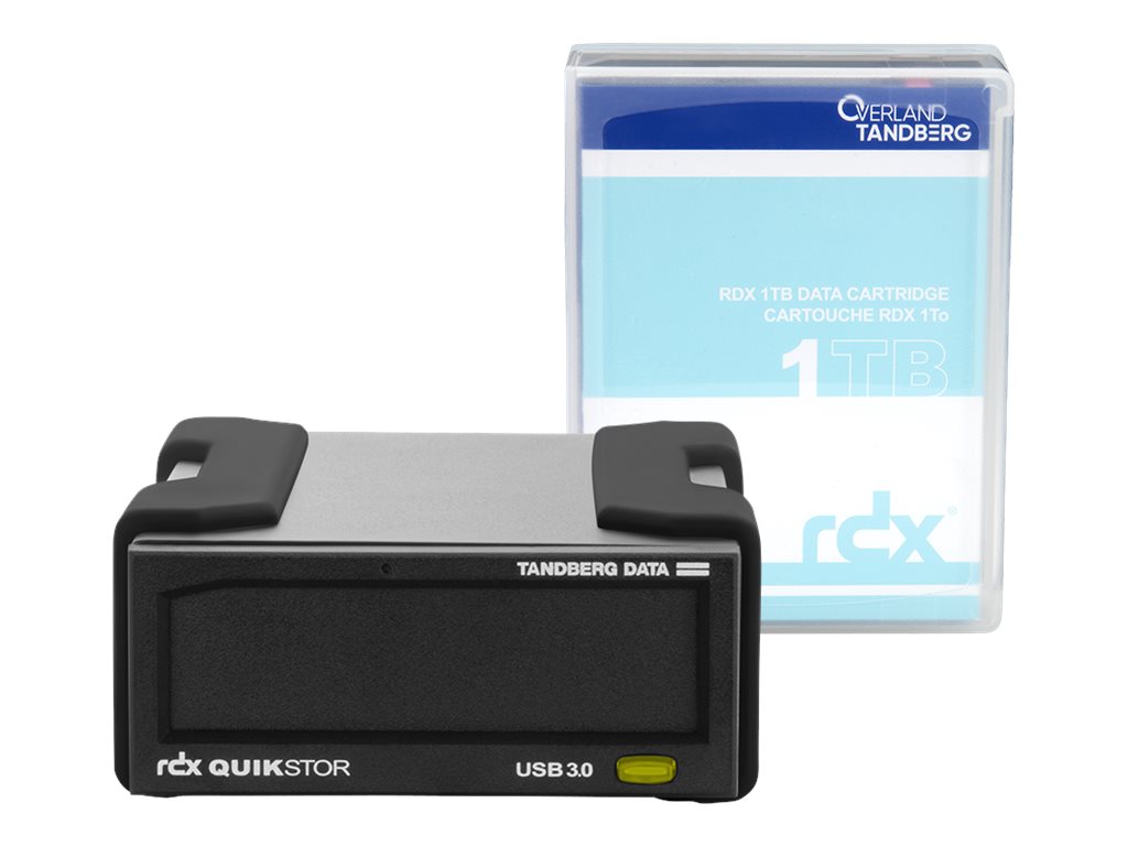 Overland-Tandberg RDX external drive kit with 1TB cartridge, black, USB3+