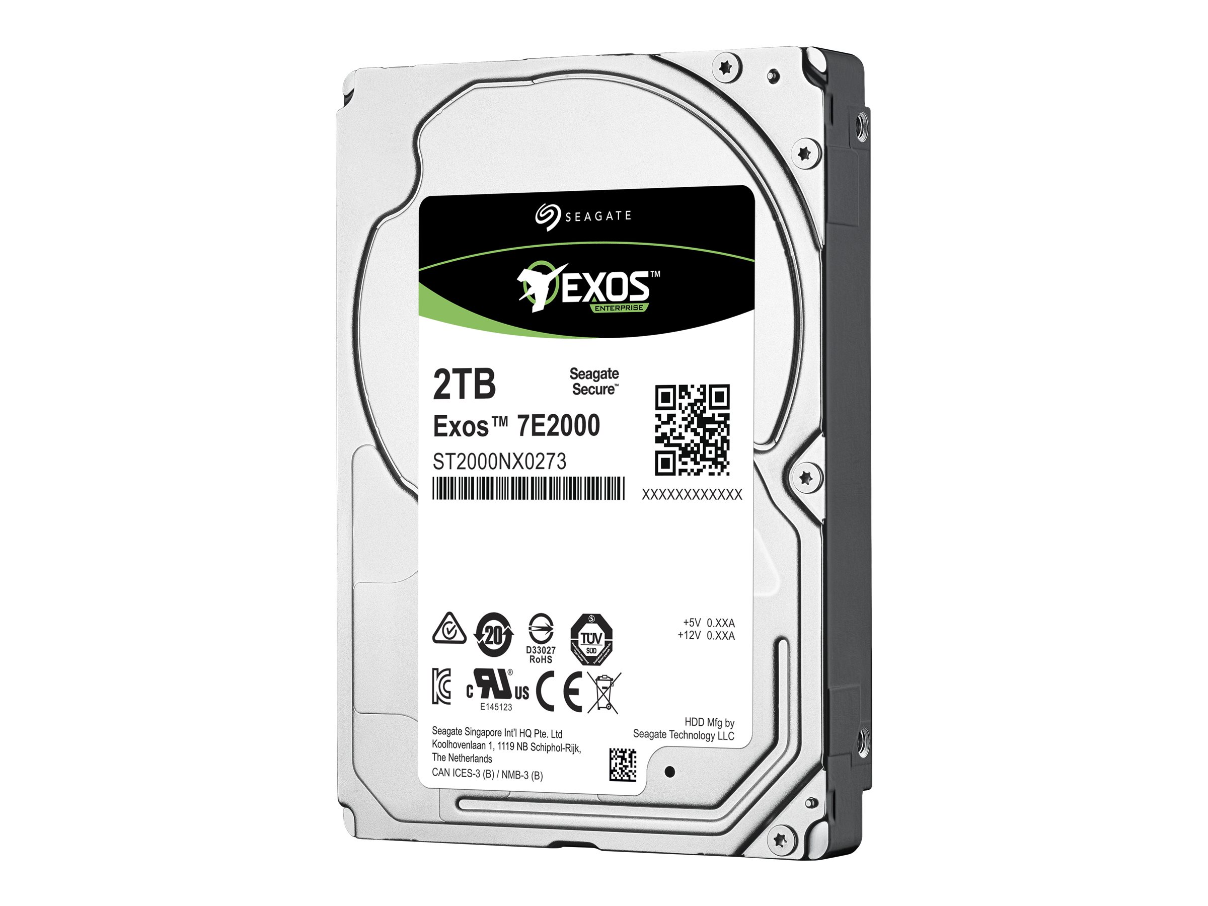 Seagate Exos 7E2000 ST2000NX0273 - Harddisk - 2 TB - intern - 2.5 SFF - SAS 12Gb/s - nearline - 7200 rpm - buffer: 128 MB