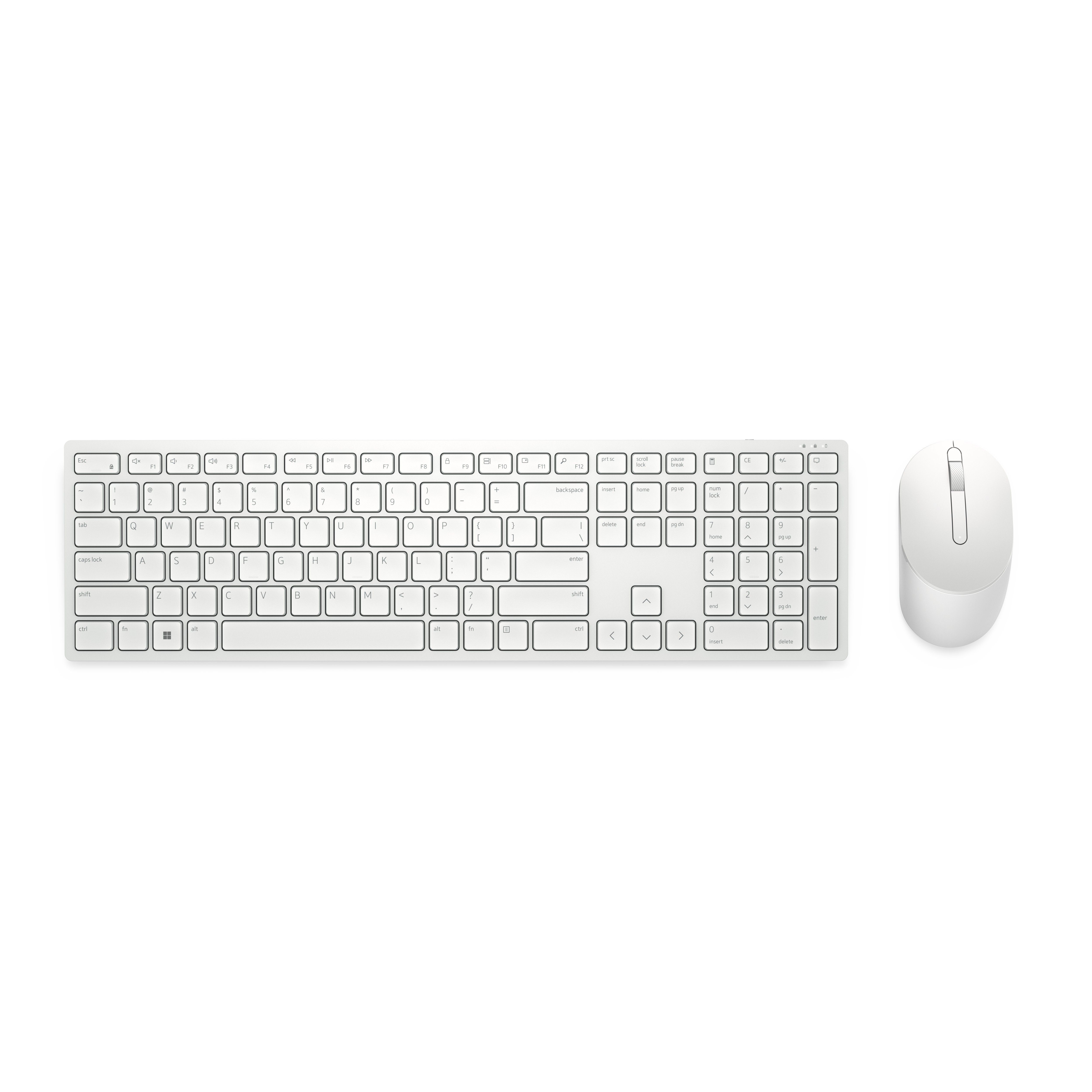 Dell Pro Wireless Keyboard & Mouse (US International Layout) - Tastatur & Mus sæt - Universal - Hvid