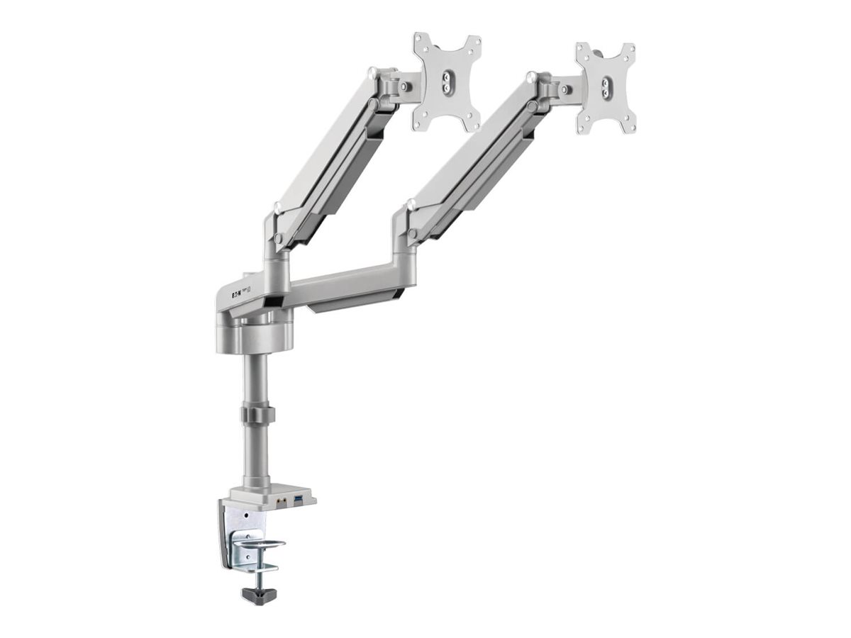 Eaton Tripp Lite Series Dual-Display Flex-Arm Mount for 17" to 32" Monitors - Clamp or Grommet, USB, Audio Ports Monteringssæt 2 LCD displays 17"-32"