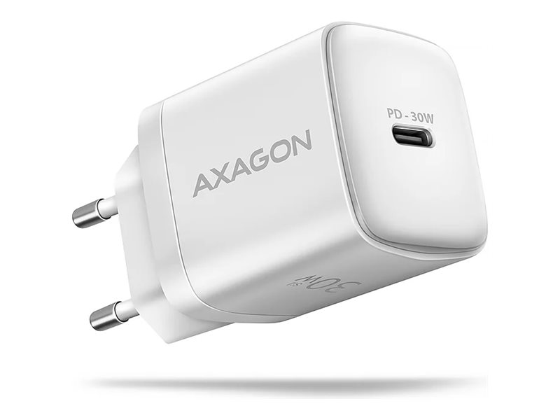AXAGON ACU-PD30W - Strømforsyningsadapter - 30 Watt - 3 A - PD 2.0, PD 3.0, QC 2.0, QC 3.0, QC 4.0+, Huawei Fast Charge, PD/PPS, AFC, SFC (USB-C) - hvid