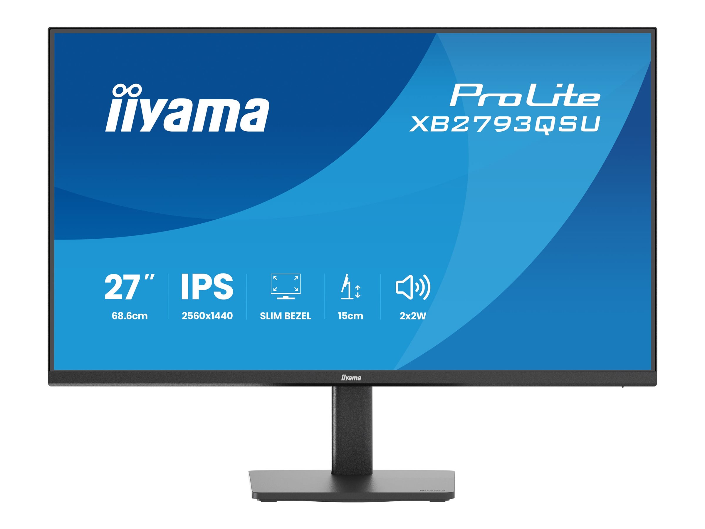 iiyama ProLite XB2793QSU-B1 27" IPS 2560 x 1440 (2K) HDMI DisplayPort 75Hz