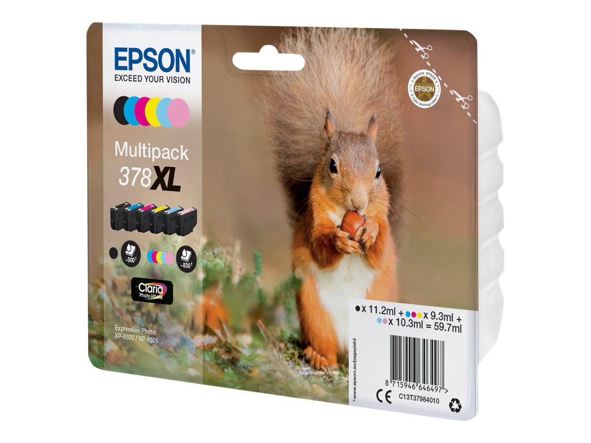 Epson 378XL Multipack Sort Gul Cyan Magenta Lys magenta Lys cyan Blæk C13T37984010 billede