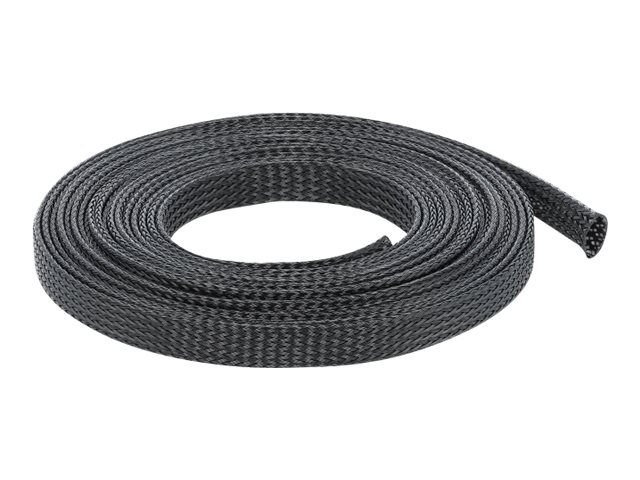 Braided sleeving, strkbar, 5 m x 12 mm, sort