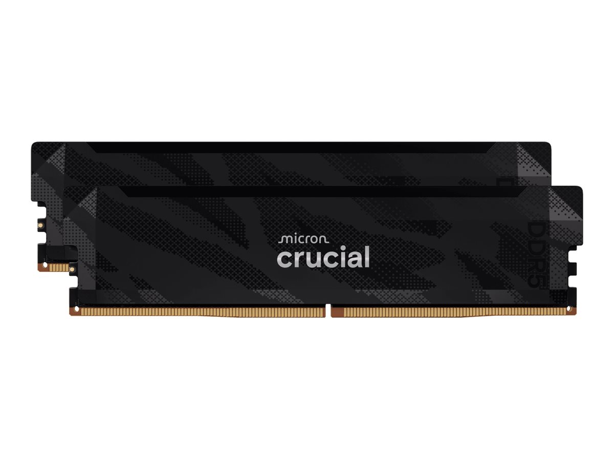 Crucial Pro OC - DDR5 - sæt - 32 GB: 2 x 16 GB - DIMM 288-PIN - 6400 MT/s / PC5-51200 - CL32 - 1.35 V - ikke bufferet - mat snigersort