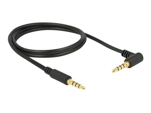 DeLOCK Stereo jack cable 3.5 mm 4 pin male > male angled 1 m black