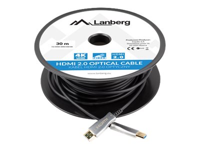 Lanberg HDMI 2.0-kabel 30 m – Type A, sort