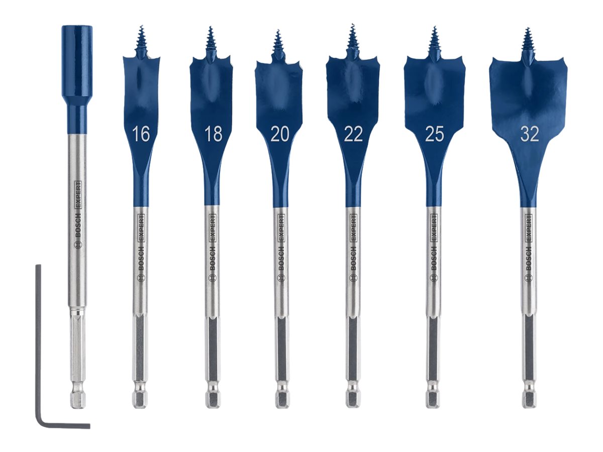 Bosch Flat Milling Drill Bit Set Self-Cut 16-32 mm 7 Bits