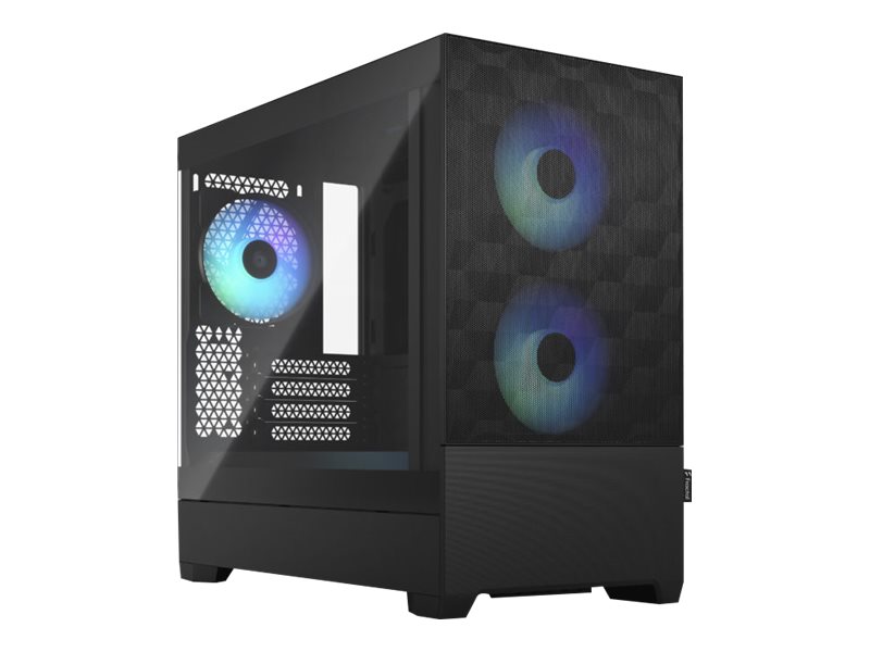 Fractal Design Pop Mini Air RGB - Tower - micro ATX - sidepanel med vindue (hærdet glas) - ingen strømforsyning (ATX) - sort TG-lystone - USB/Lyd - for Fractal Design Model D, Type D