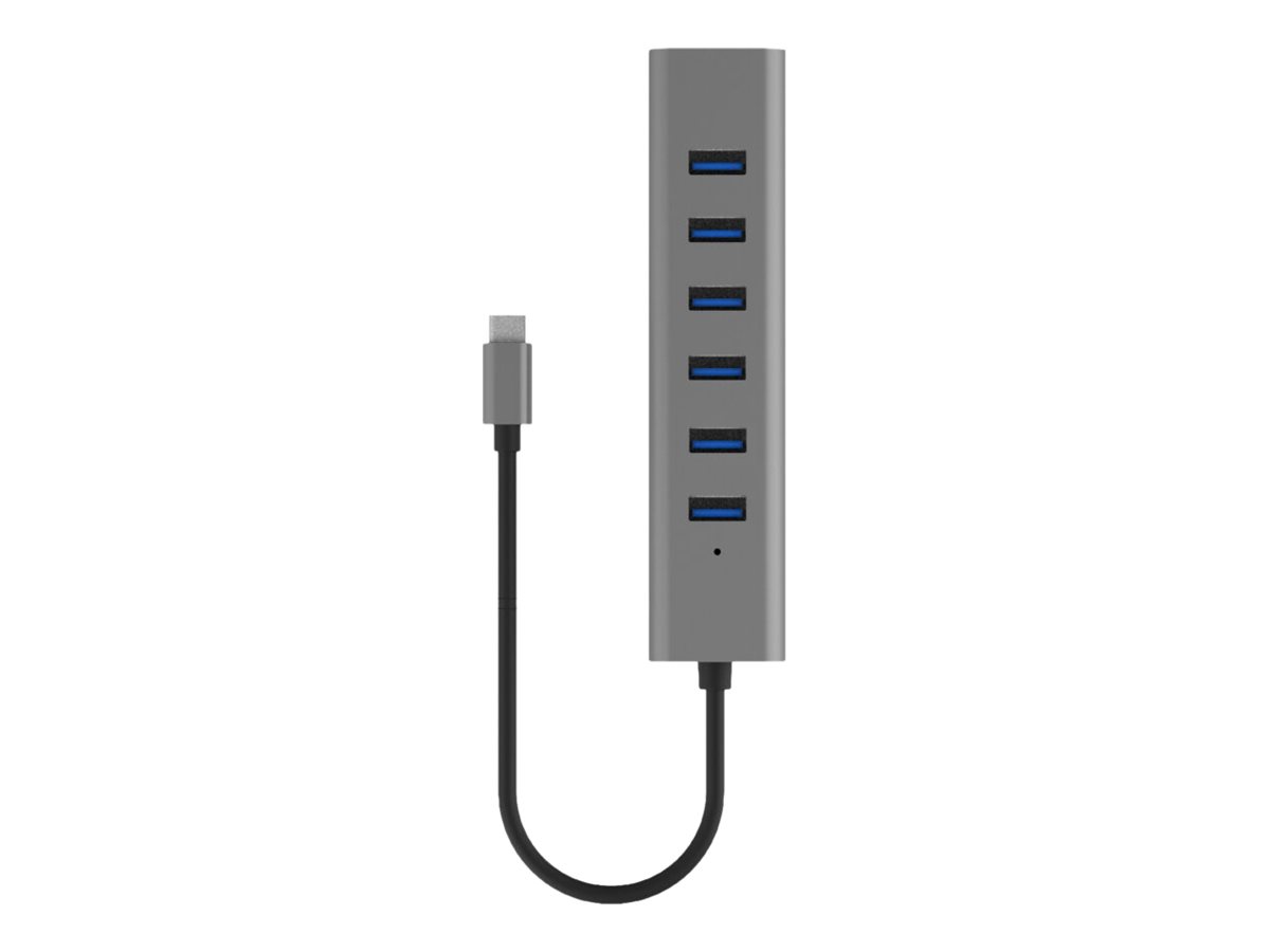 I-Tec Hub - 7-Port USB 3.2 - 15W charging - Aluminium case USB hub - USB 3.2 - 7 ports - Grå