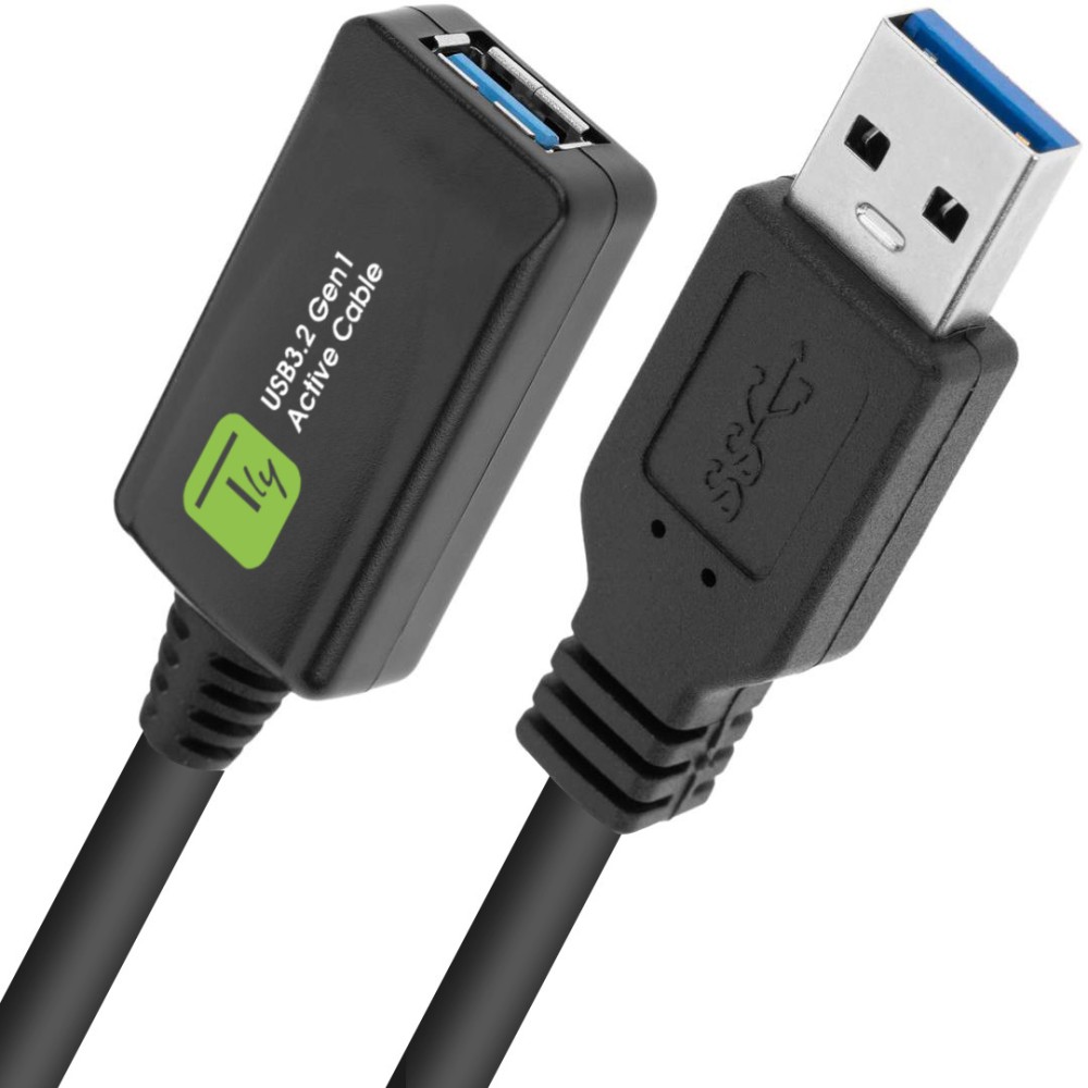 Techly ICUR3050G USB-kabel USB 3.2 Gen 1 (3.1 Gen 1) 5 m USB A Sort