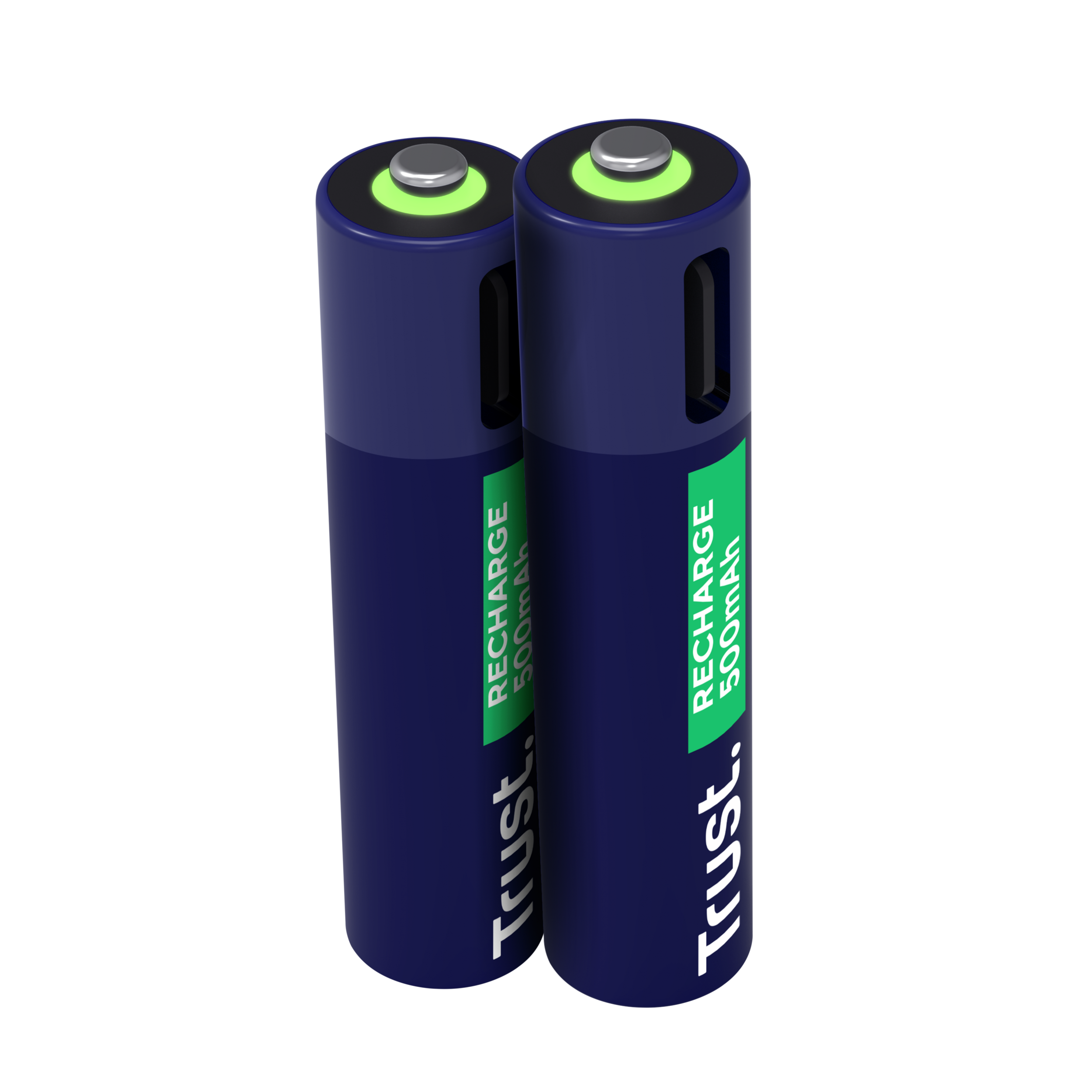 Trust - Batteri - USB-C + batteri 2 x AAA - (genopladelige) - 500 mAh - blå