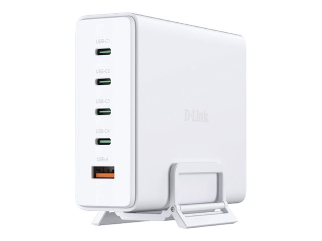 D-Link DCF-241 power adapter - GaN - + AC power adapter - 4 x USB-C USB Type A - 240 Watt