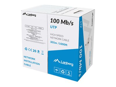 Lanberg Ikke afskærmet parsnoet (UTP) 305m Bulkkabel Grey RAL 7035