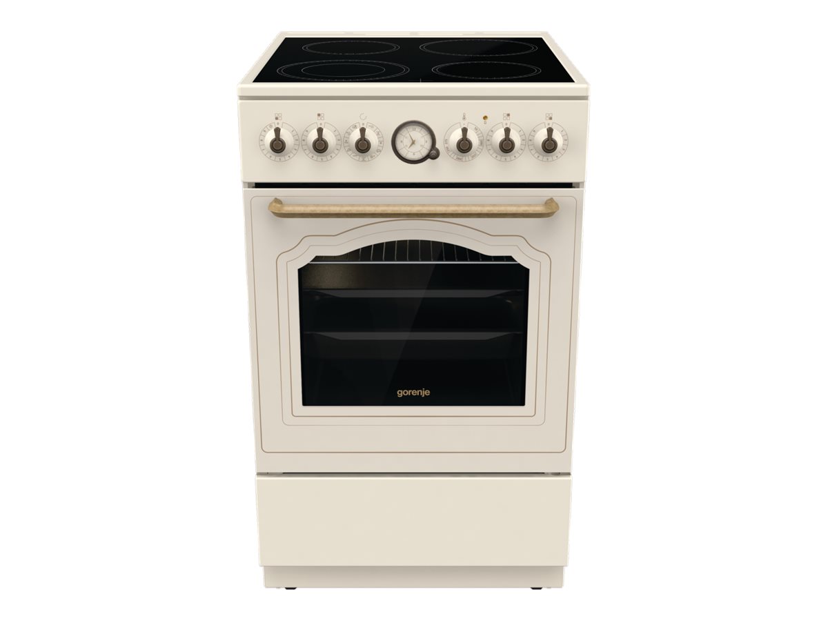 Gorenje Classico GECS5B70CLI - Komfur - med dampfunktion - fritstående - bredde: 50 cm - dybde: 59.4 cm - højde: 85 cm - med selv-rengøring - elfenben