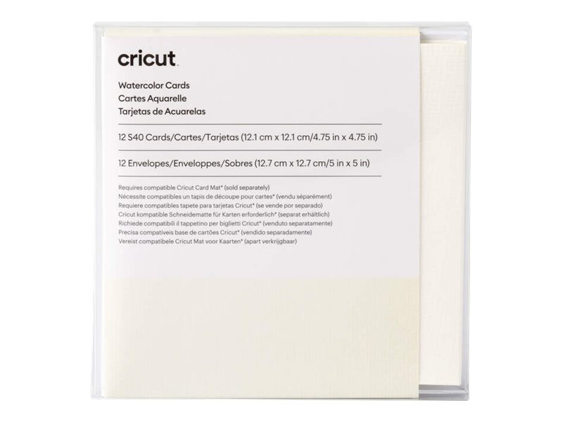 Cricut - Greeting card - S40 - ekspanderbar - baronial - 121 x 121 mm - spids - åben ende - overlappende flapper - hvid, elfenben 12