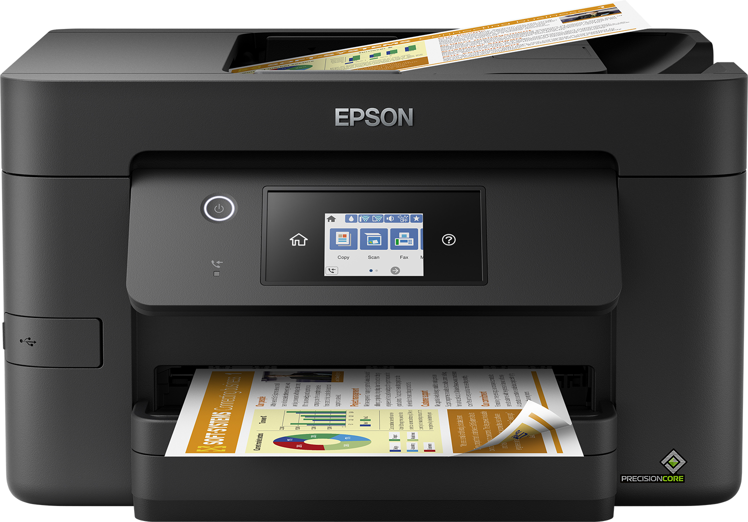 Epson WorkForce Pro WF-3820DWF - Multifunktionsprinter - farve - blækprinter - A4/Legal (medie) - op til 21 spm (udskriver) - 250 ark - 33.6 Kbps - USB 2.0, LAN, Wi-Fi(n), USB vært