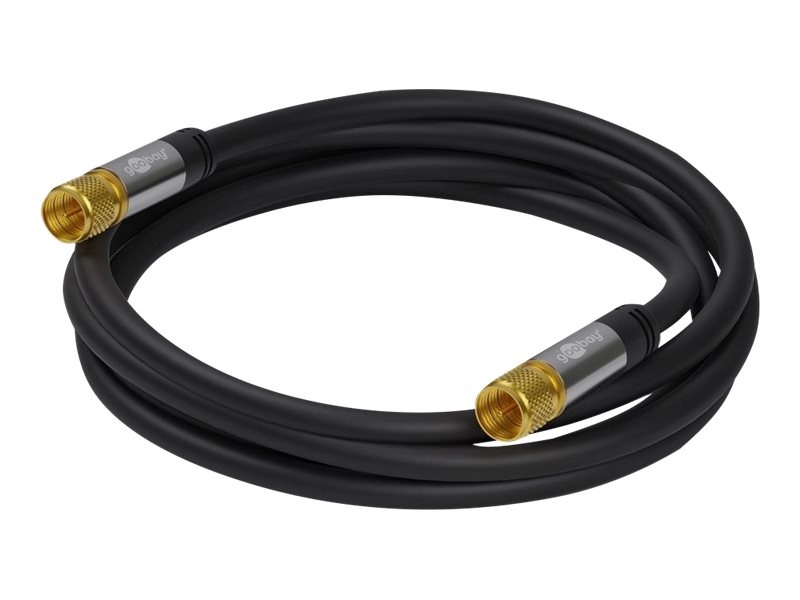 Goobay SAT-antennekabel (135 dB), 4x afskærmet guldbelagt, F-stik > F-stik, 5 m