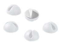 Goobay Kabelhantering 1 urtag, vit 5-pack för att ordna och fästa, avtagbar