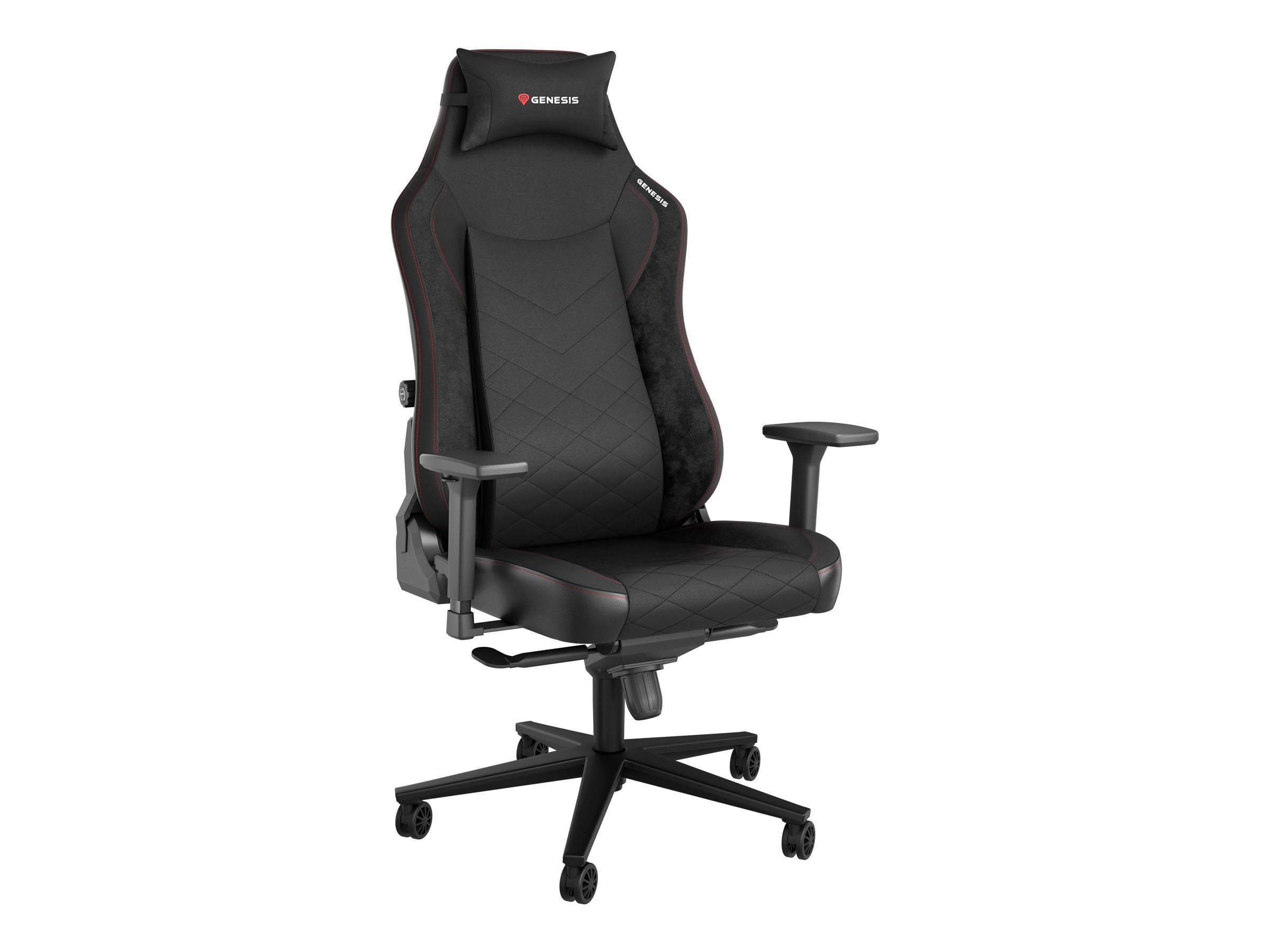 Genesis Nitro 890 G2 - Spillestol - ergonomisk - rektangulær - armstøtter - T-formet - vippe - tekstil, økolæder, metal - sort