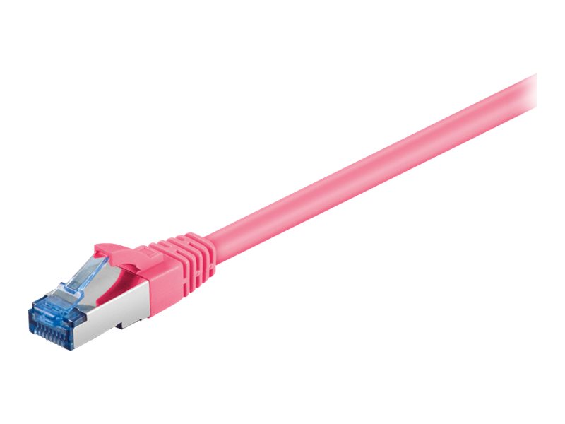 Goobay Netværkskabel CAT 6A, S/FTP (PiMF), magenta, 1,5 m kobberleder (CU), halogenfri kabelkappe (LSZH)