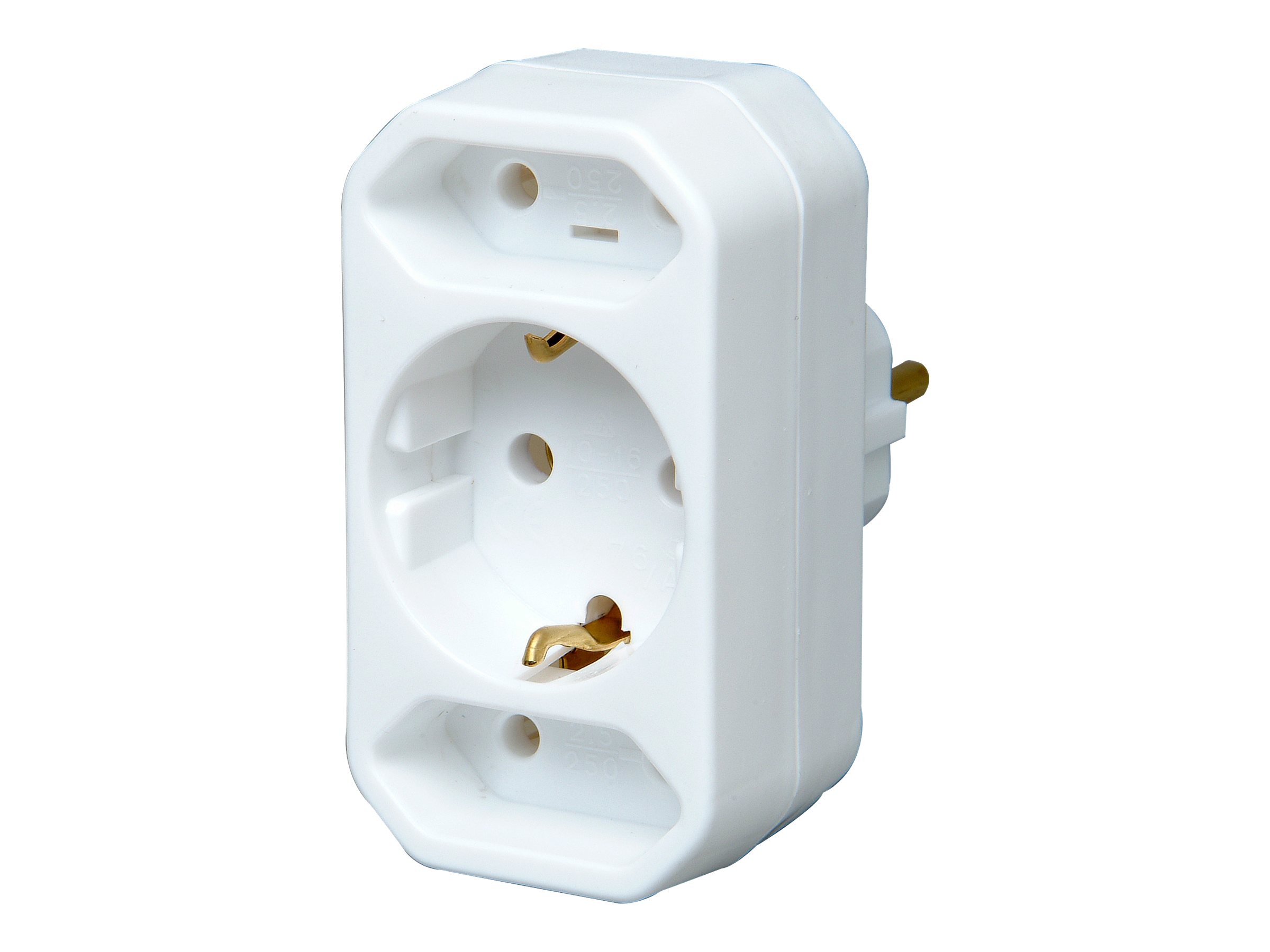 Kopp Power CEE 7/7 Europlug (strøm CEE 7/16) (female) - Power CEE 7/7 (male) Hvid Strømforsyningsadapter