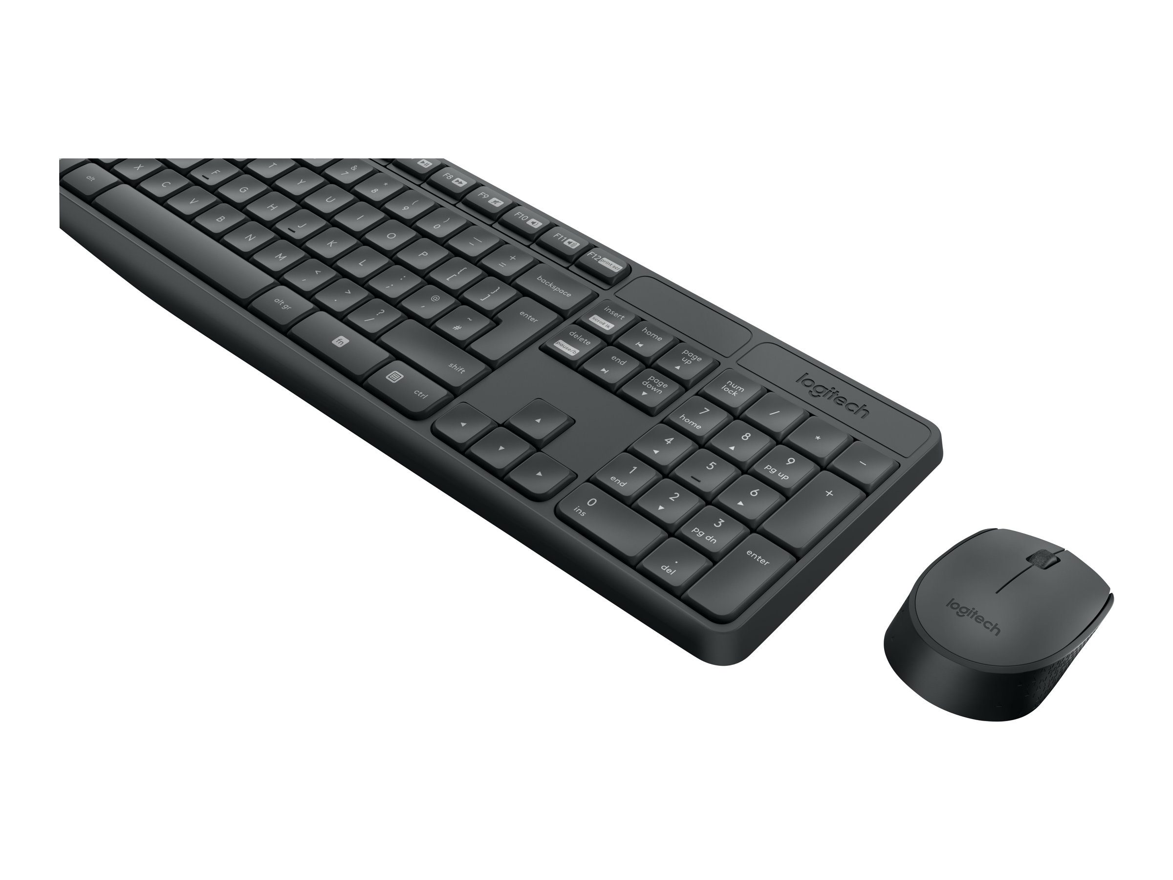 Logitech MK235 - keyboard and mouse set - Czech - Tastatur & Mus sæt - Tjekkisk - Sort
