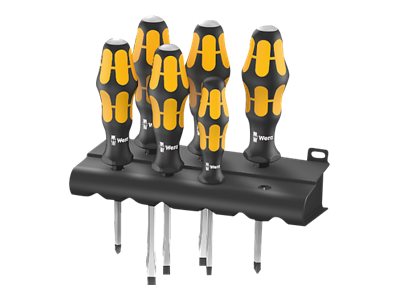 WERA 932/6 Skruetrækkersæt Kraftform Wera: Skruemejslen + rack, 6 dele