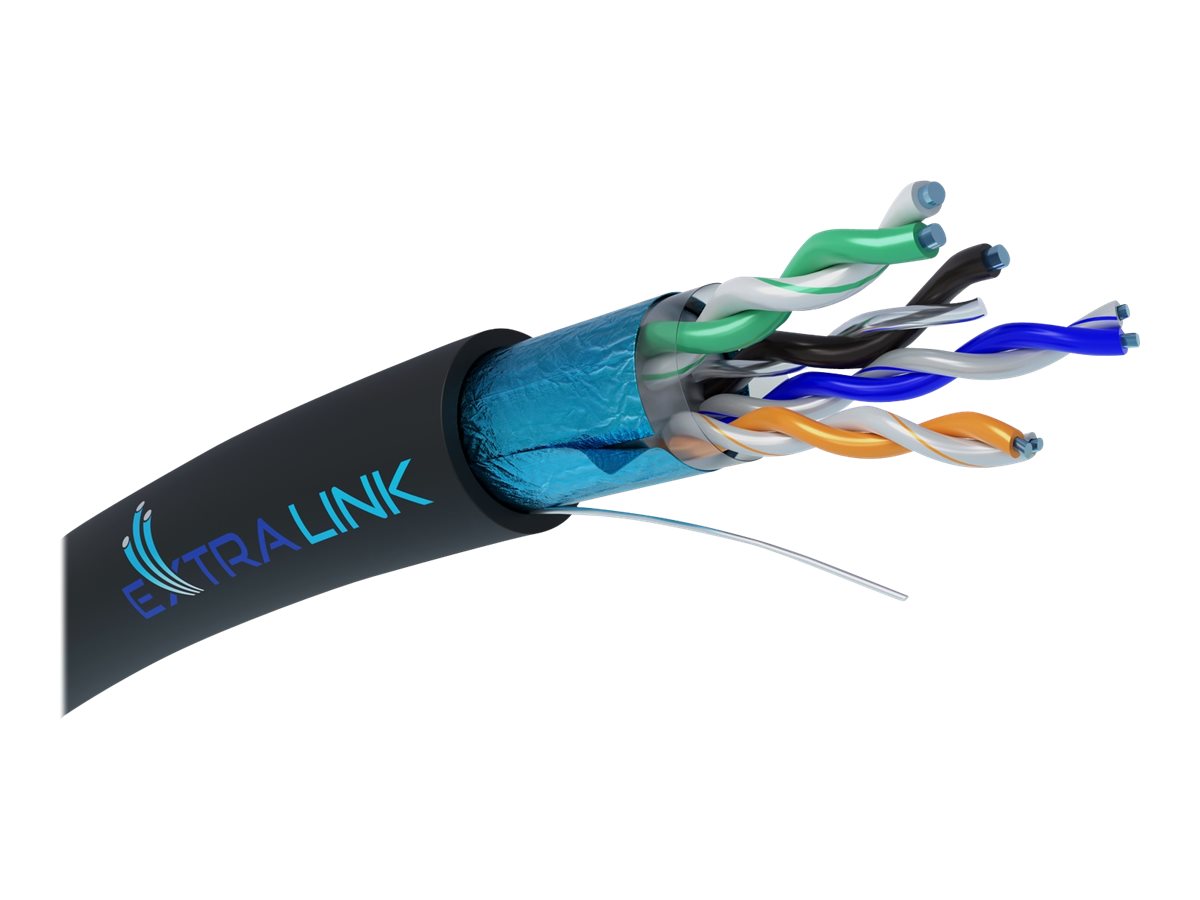 Extralink CAT5e FTP (F/UTP) udendørs netværkskabel – 305 m, PE kappe