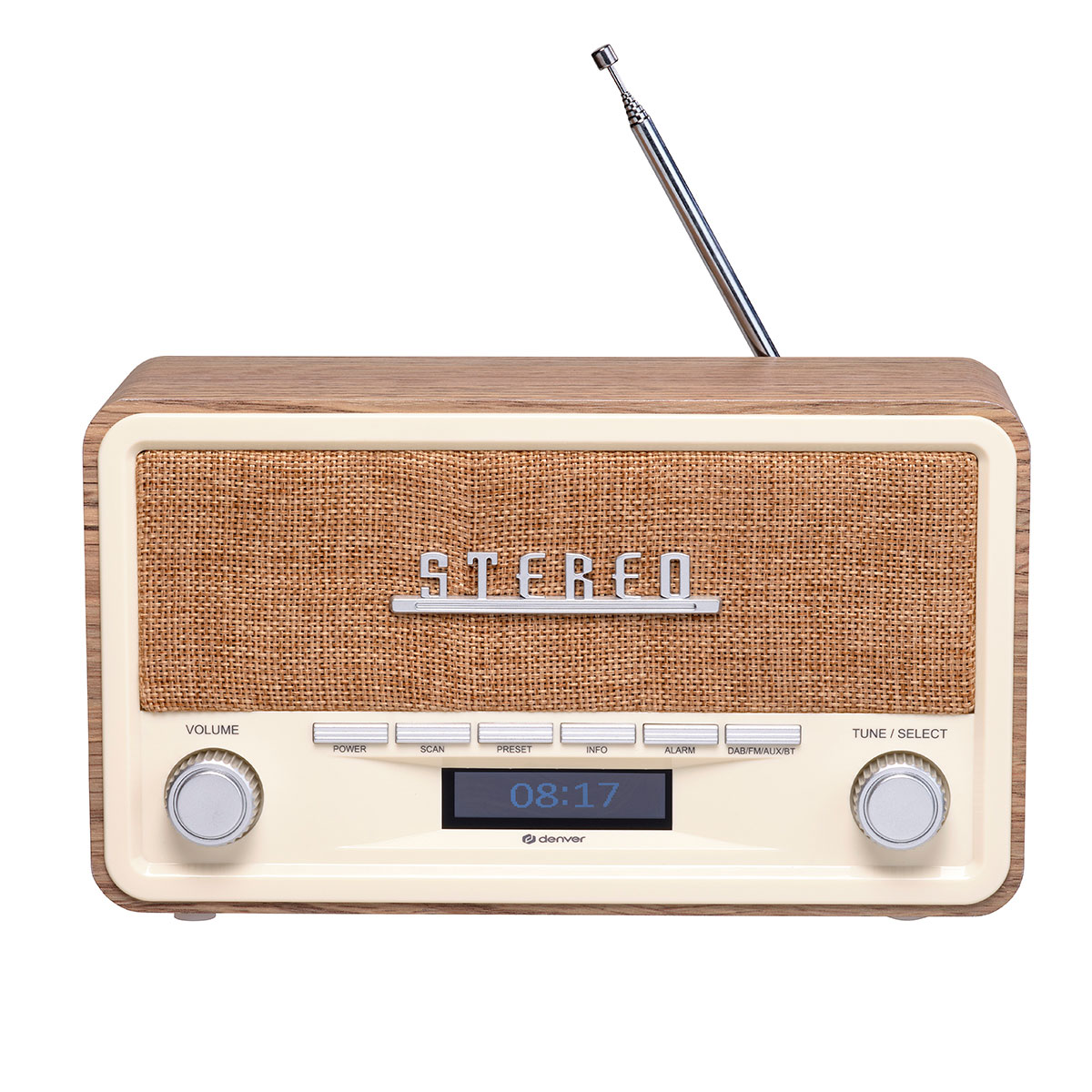 Denver DAB-18 retro radio - lys trÃ¦