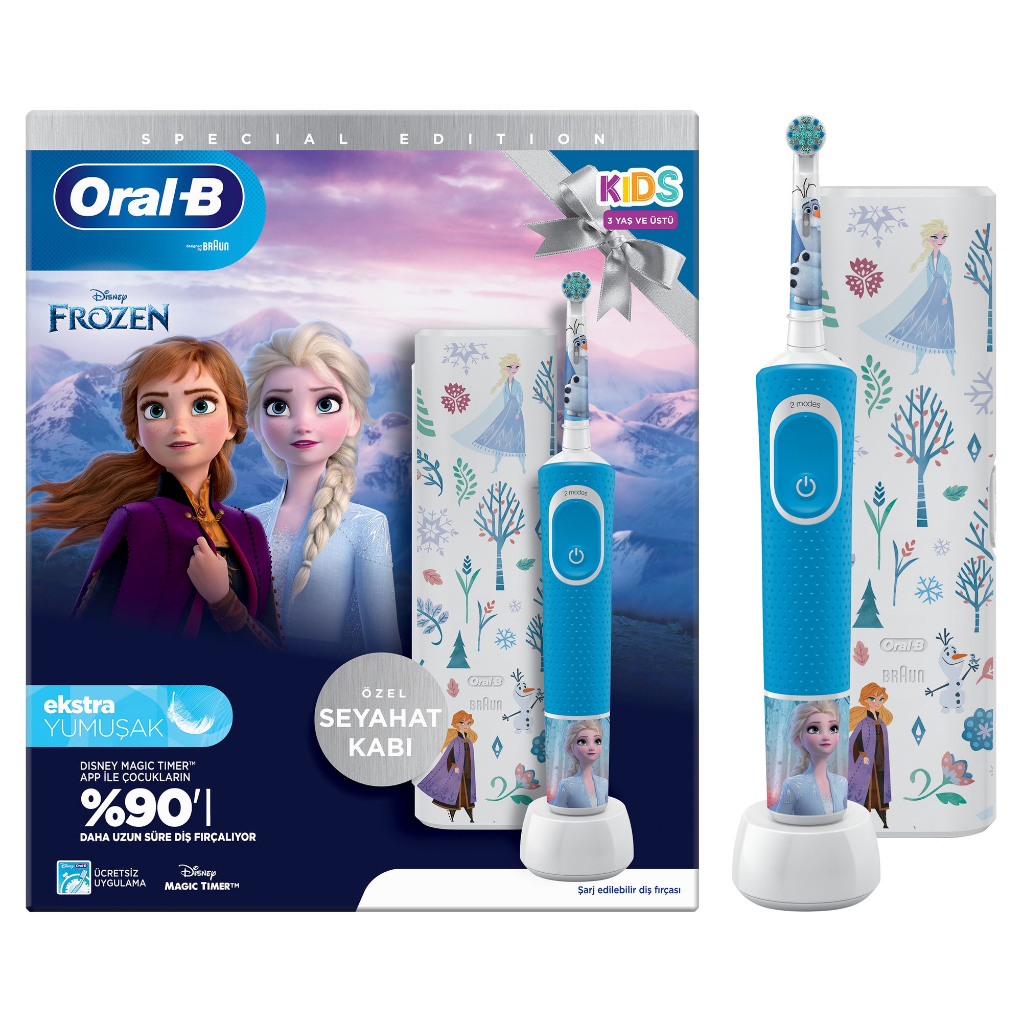 Oral-B Vitality Pro Kids 3+ elektrisk tandbørste med etui - Disney Frozen
