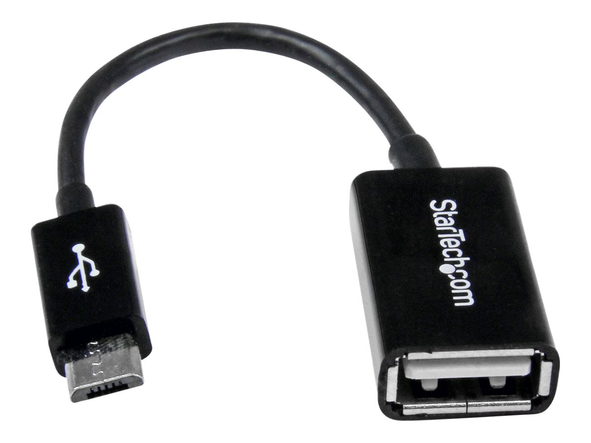 StarTech.com 5in Micro USB to USB OTG Host Adapter - Micro USB Male to USB A Female On-The-GO Host Cable Adapter (UUSBOTG) USB-adapter 12.7cm Sort