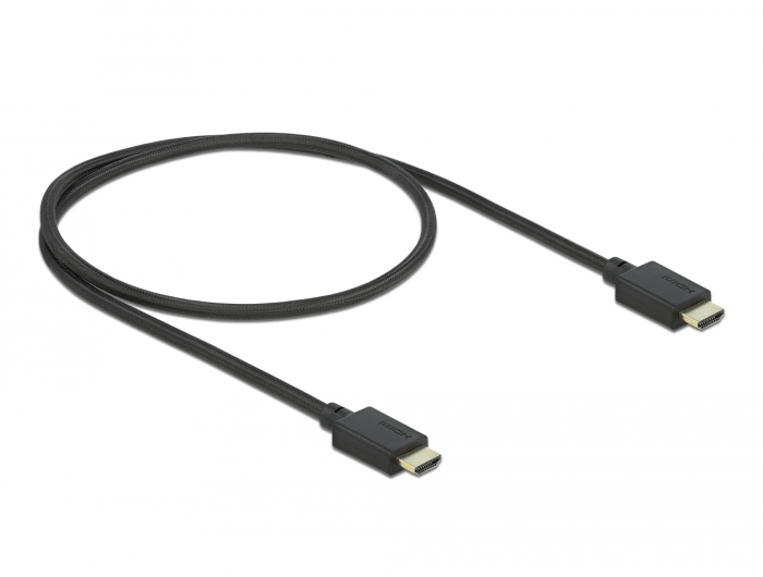 Delock - High Speed - HDMI-kabel med Ethernet - HDMI han til HDMI han - 2.5 m - sort - Dolby DTS-HD Master Audio support, Dolby TrueHD support, under