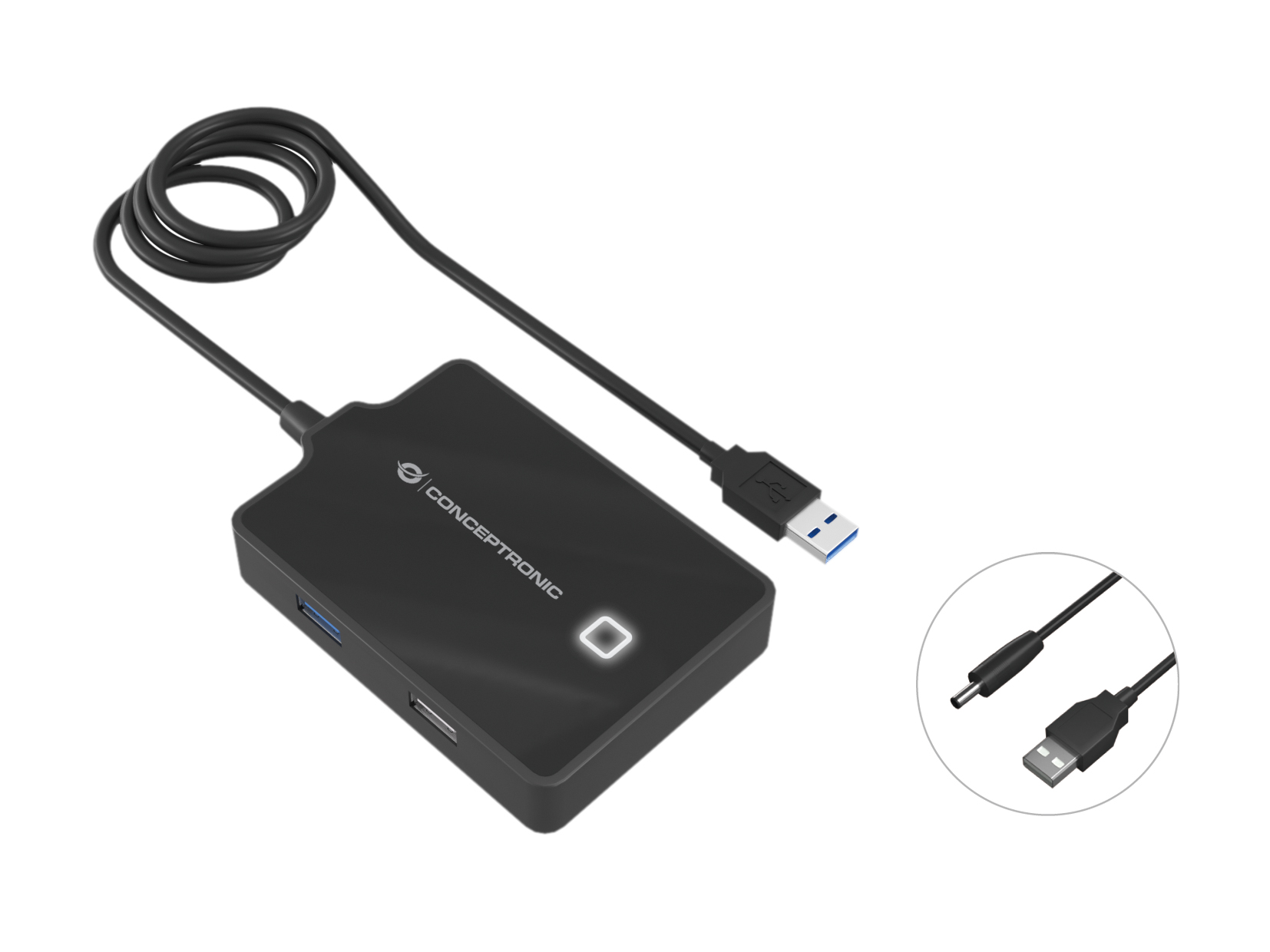 Conceptronic HUBBIES10B dockingstation USB 3.2 Gen 1 (3.1 Gen 1) Type-A Sort