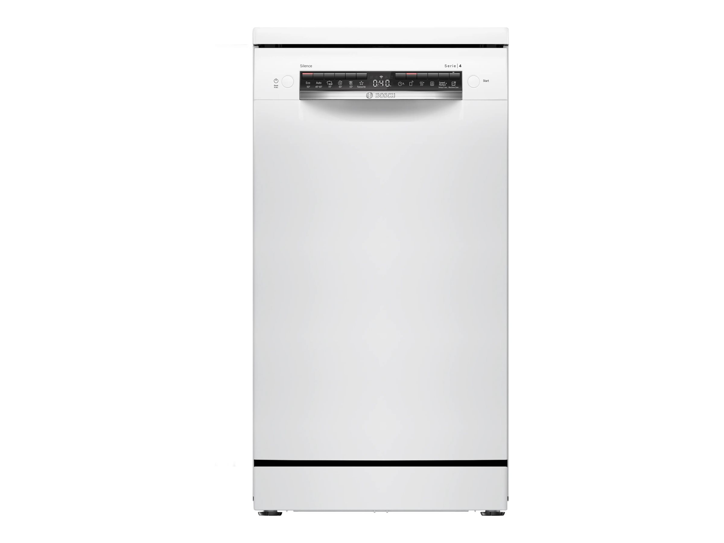Bosch Serie | 4 SPS4HKW49E - Opvaskemaskine - Wi-Fi - Niche - bredde: 45 cm - dybde: 57 cm - højde: 81.5 cm - hvid
