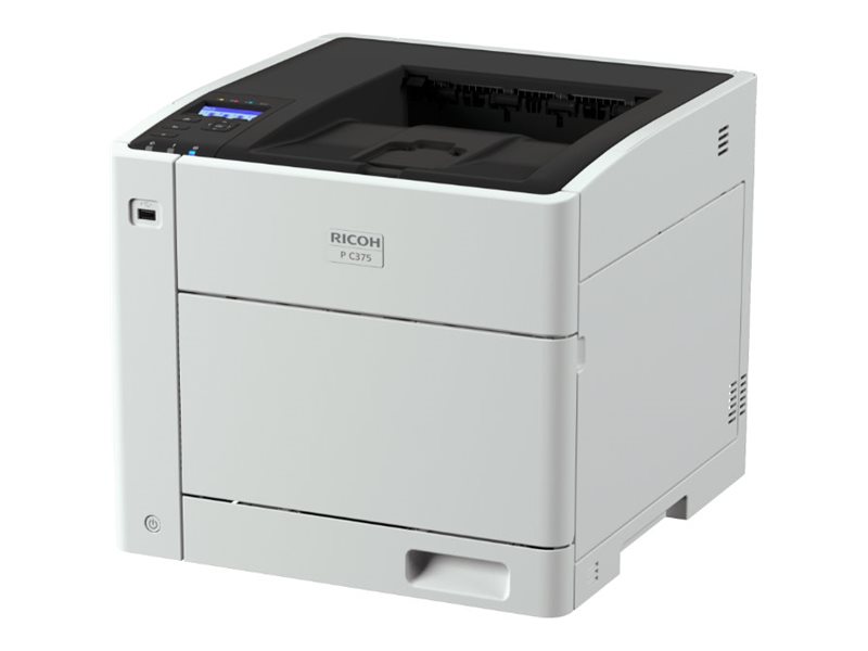 Ricoh P C375 - Printer - farve - laser - A4/Legal - 1200 x 1200 dpi - op til 32 spm (mono) / op til 32 spm (farve) - kapacitet: 250 ark - Gigabit LAN