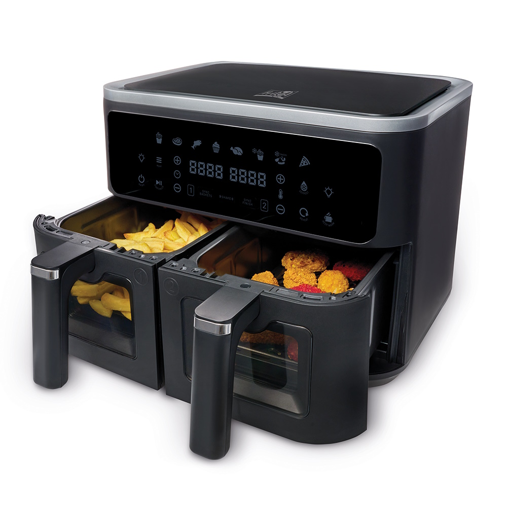 Fritel SnackTastic 8480 DUO, Varmluftsteger, 9 L, 1,35 kg, 40 °C, 200 °C, 8 person(er)