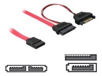 Delock SATA Slimline ALL-in-One cable - SATA-kabel - Serial ATA 150 - Slimline SATA (hun) til SATA, SATA strøm - 50 cm