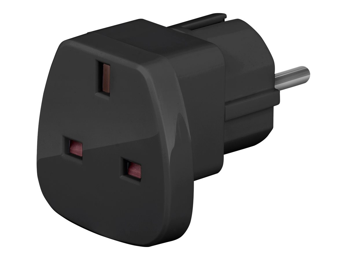 goobay Strøm CEE 7/7 (male) - Effekt BS 1363 (female) Sort Stikadapter