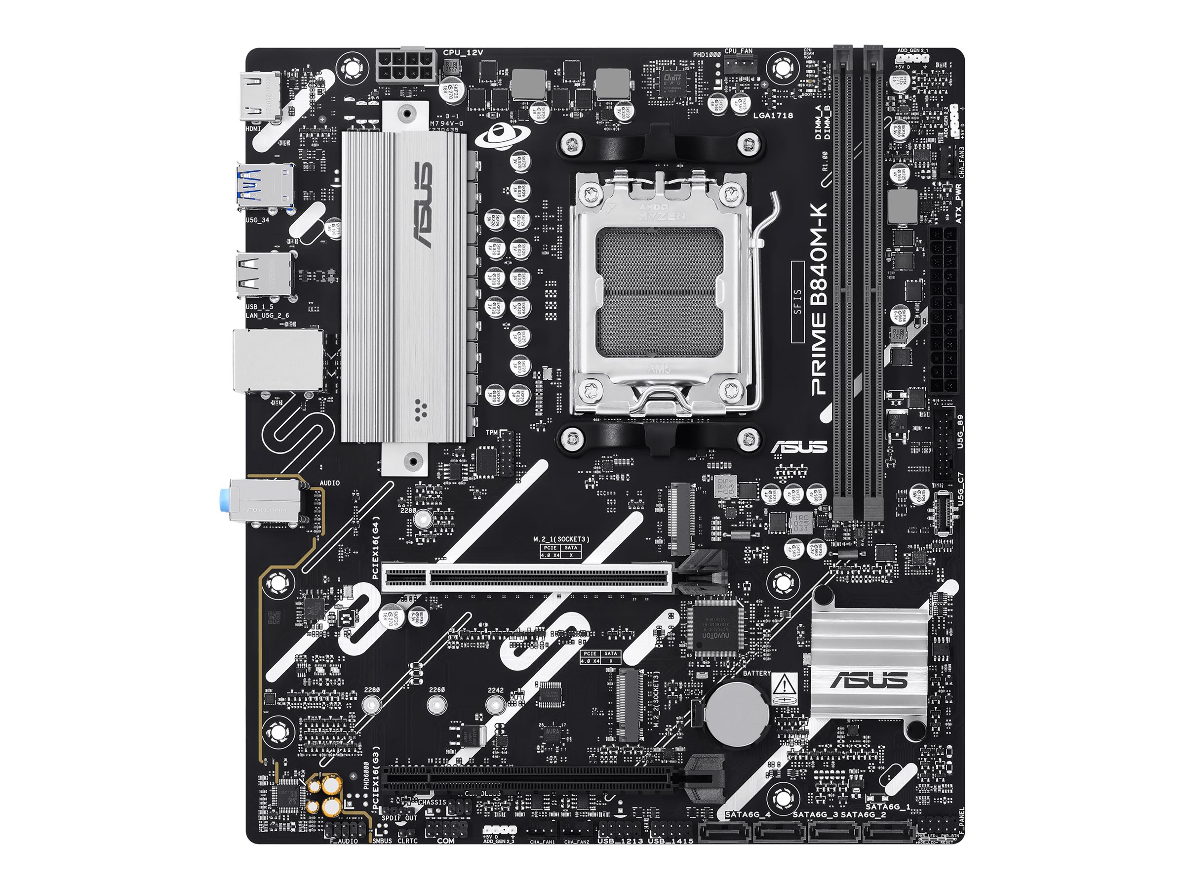 ASUS PRIME B840M-K Bundkort - AMD B840 - AMD AM5 socket - DDR5 RAM - Micro-ATX