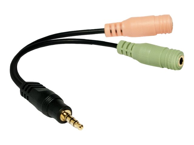LogiLink CA0021 - Minijack Headset Adapter kabel - Sort