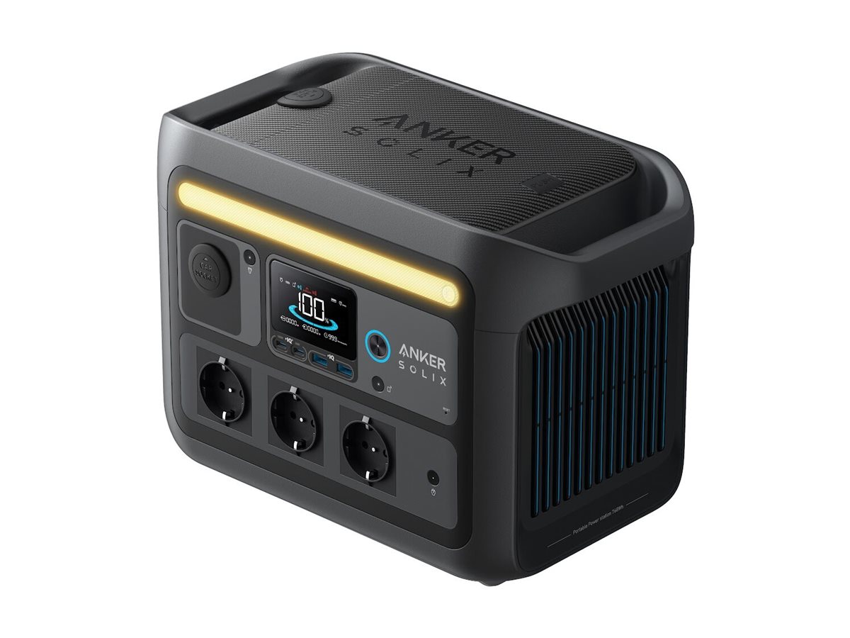 Anker SOLIX C800X - Transportabel strømstation - AC 220-240 V - 1600 Watt - 1-faset - litiumjernfosfat - 768 Wh - Wi-Fi, Bluetooth - output-stikforbindelser: 8