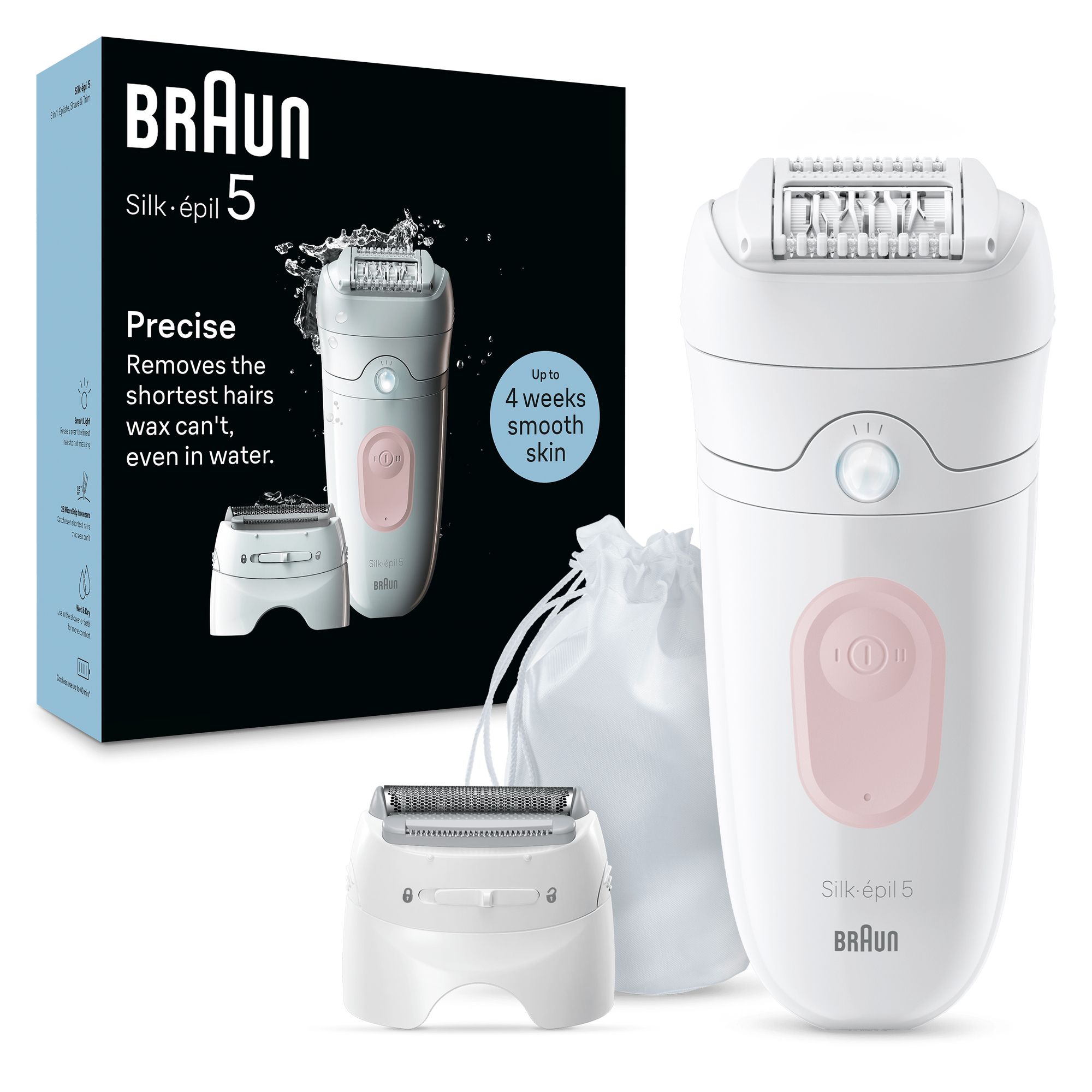 Braun Silk-épil 5 5-030 28 pincetter Lyserød, Hvid