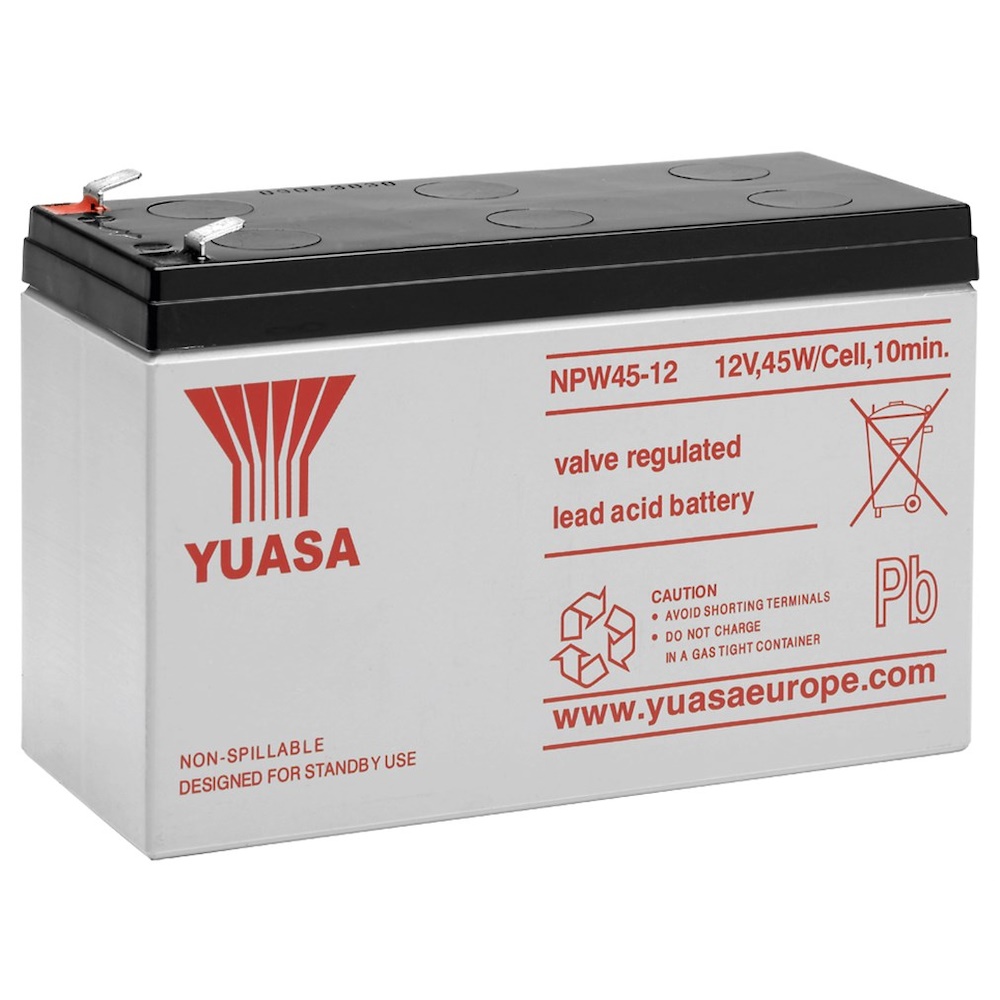 Yuasa Blybatteri 12 V, 8,5 Ah (NPW45-12) Faston (6,35 mm) Blybatteri