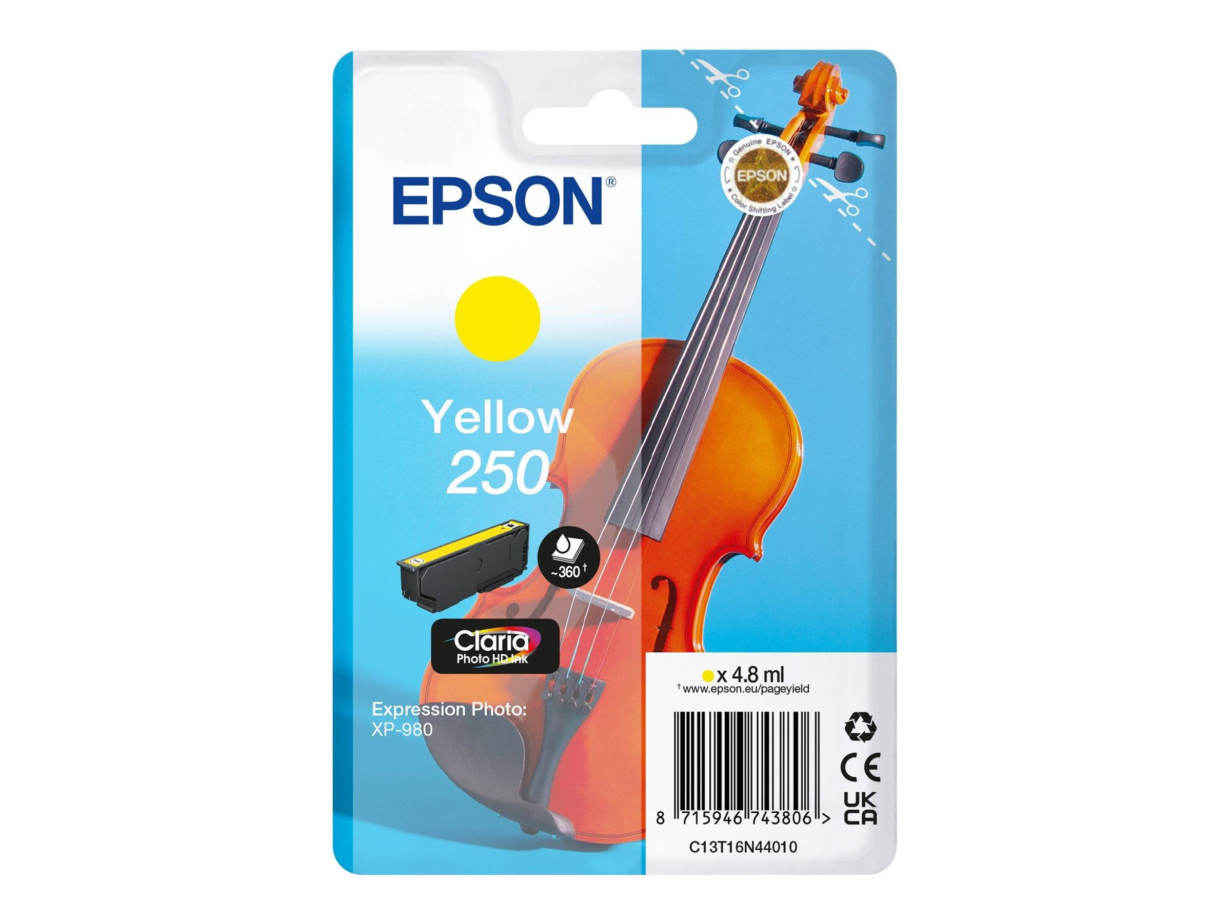 Epson 250 - yellow - original - ink cartridge