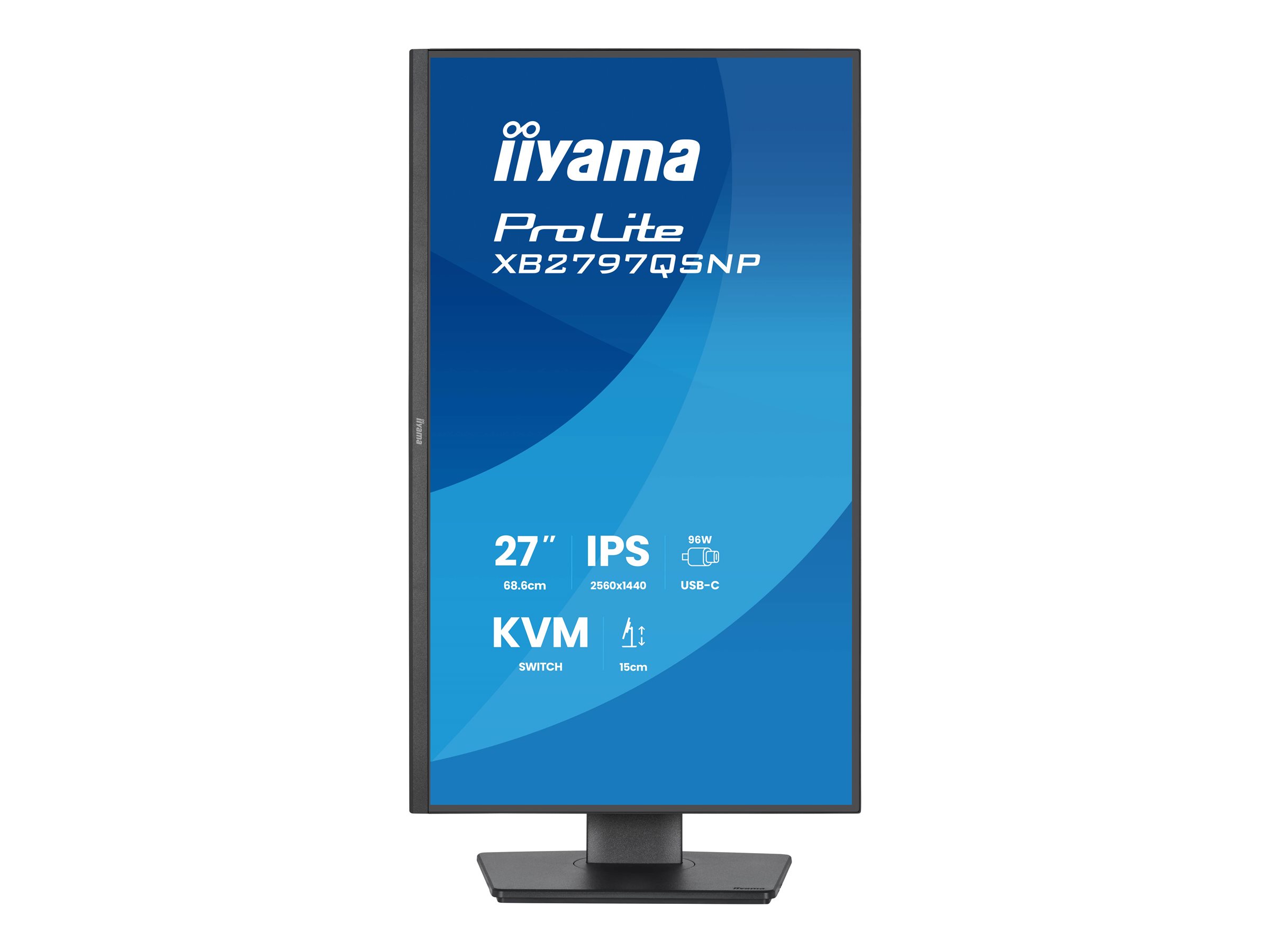 iiyama ProLite XB2797QSNP-B1 27" IPS 2560 x 1440 (2K) HDMI DisplayPort USB-C 75Hz Dockingskærm