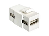 DeLOCK Keystone modul, USB 2.0 Type A hun - USB 2.0 Type A hun, hvid