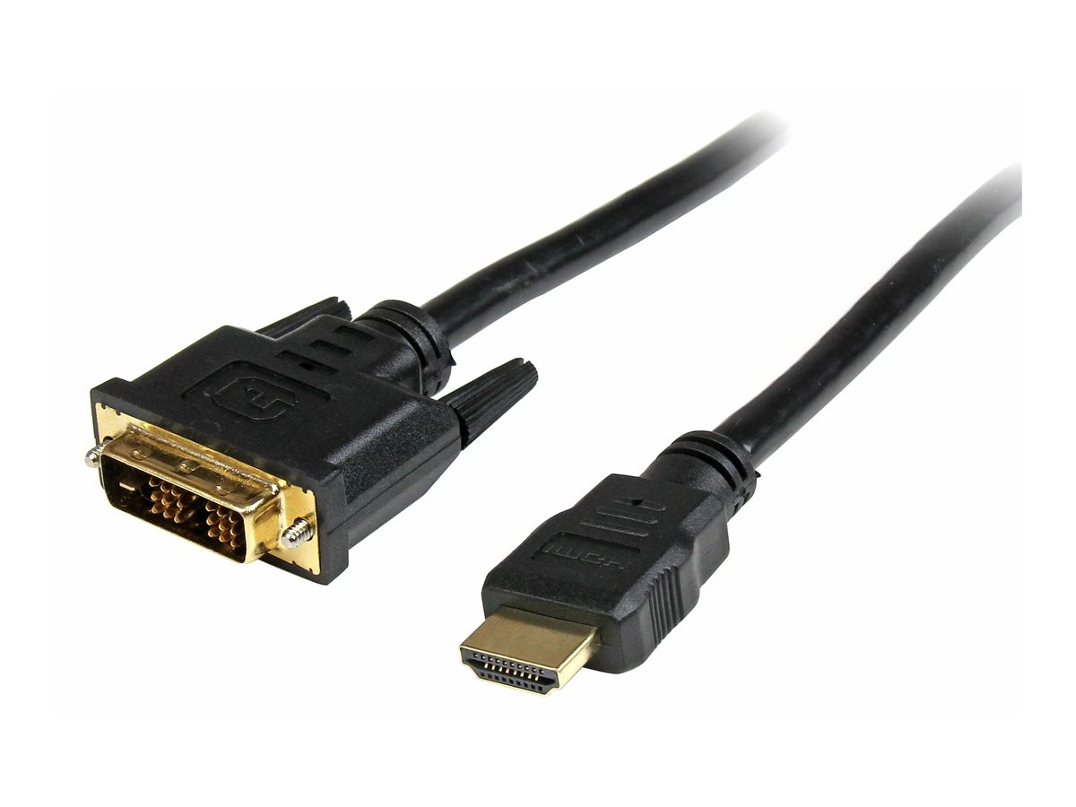 Startech 0.5m HDMI to DVID Cable M/M - Adapterkabel - DVI-D han til HDMI han - 50 cm - dobbelt afskærmet - sort