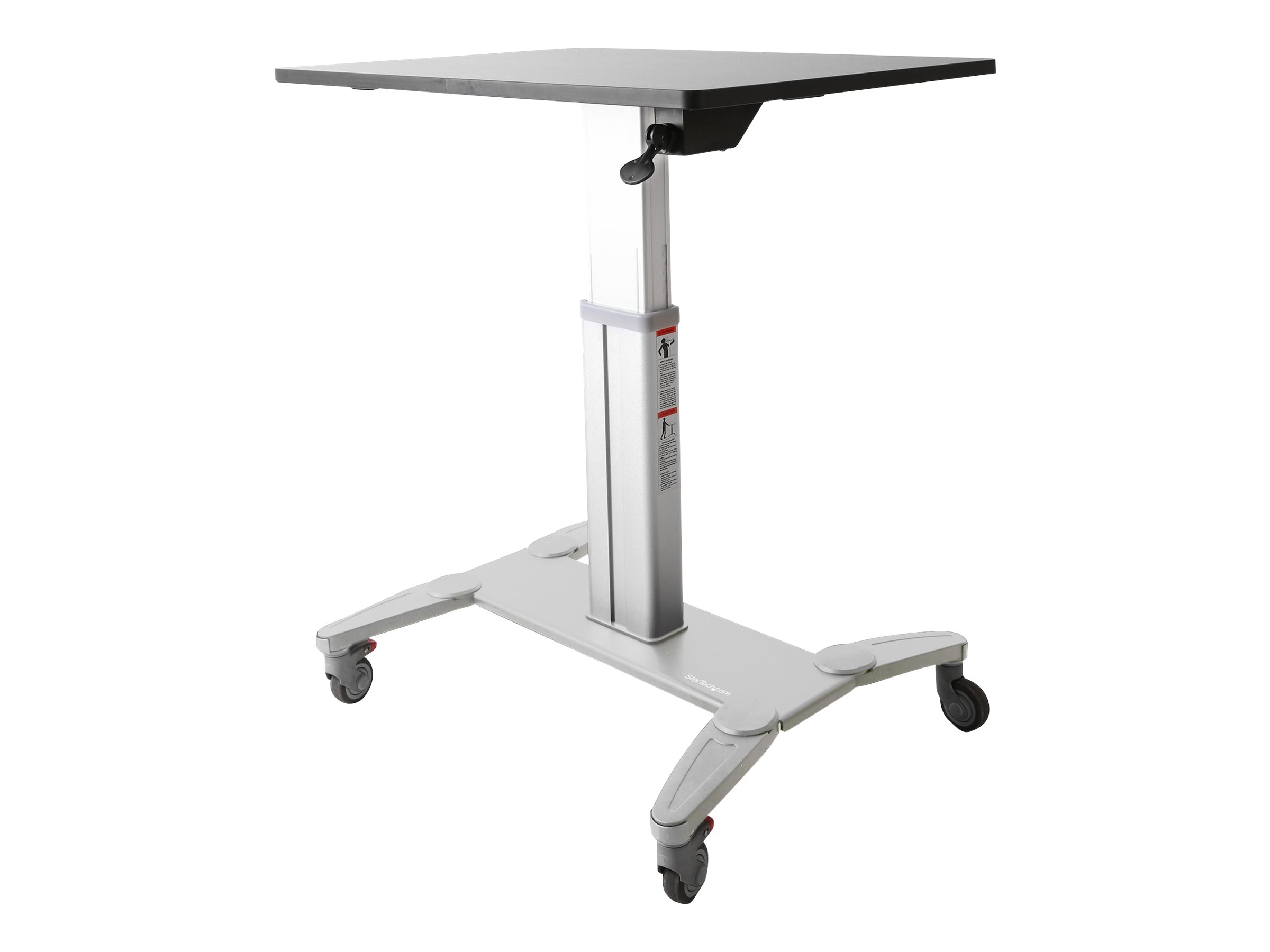 StarTech.com Mobile Standing Desk - Portable Sit-Stand Ergonomic Height Adjustable Cart on Wheels - Rolling Computer/Laptop Workstation (STSCART)